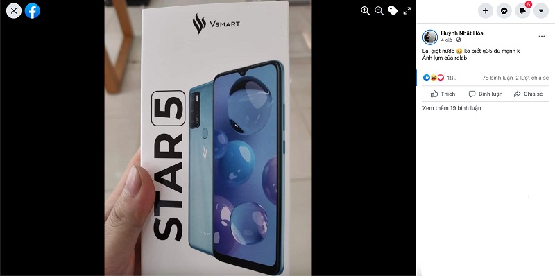 Vsmart Star 5 giá rẻ lộ hộp bán lẻ trước khi ra mắt