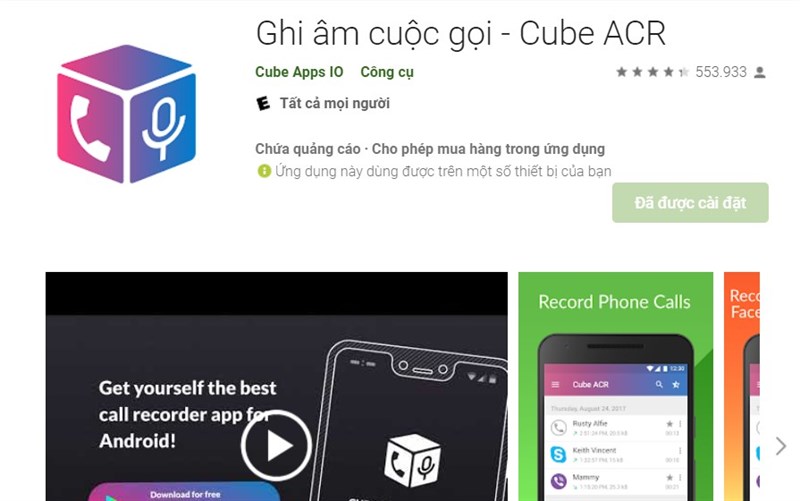 Ứng dụng Ghi âm cuộc gọi - Cube ACR