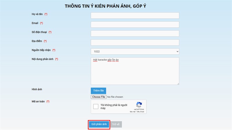 Cách phản ánh khi bị ảnh hưởng bởi những địa điểm hát karaoke Cách phản ánh khi bị ảnh hưởng bởi những địa điểm hát karaoke