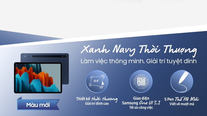 Samsung Galaxy Tab S7 và S7+ phiên bản màu xanh Navy thời thượng ra mắt tại Việt Nam, giá từ 18.990.000 đồng