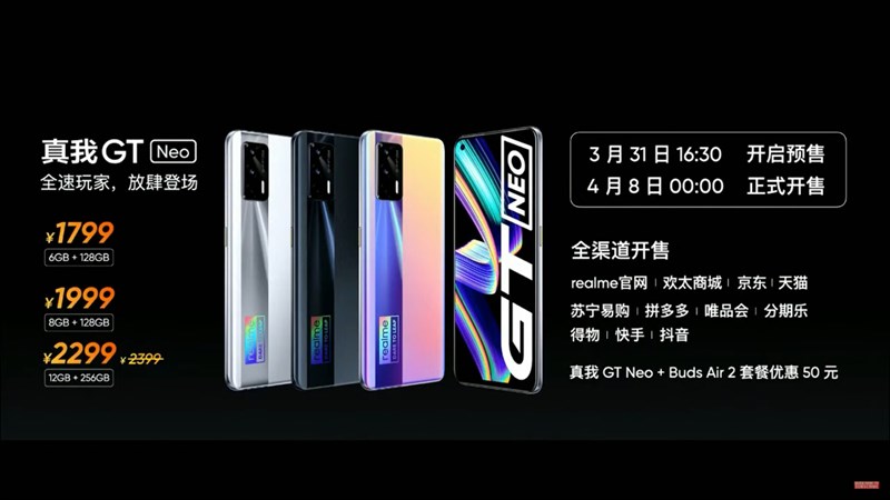 Gíá bán của Realme GT NEO Gíá bán của Realme GT NEO