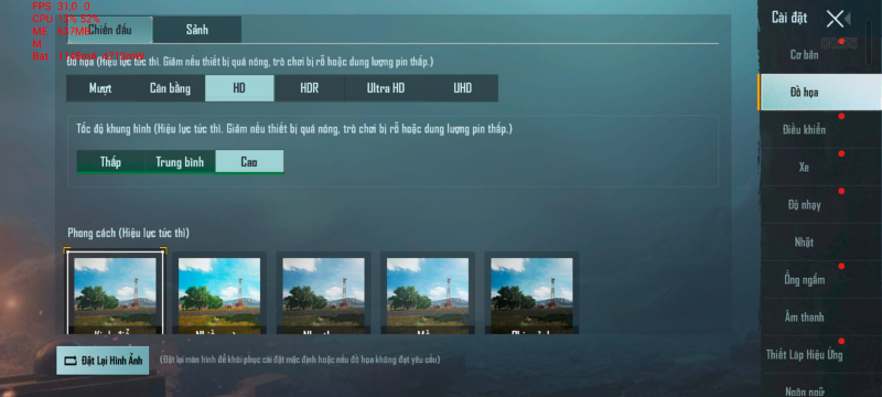 Các mức đồ họa trong game PUBG Mobile mà Galaxy A52 5G có thể chỉnh được. Các mức đồ họa trong game PUBG Mobile mà Galaxy A52 5G có thể chỉnh được.