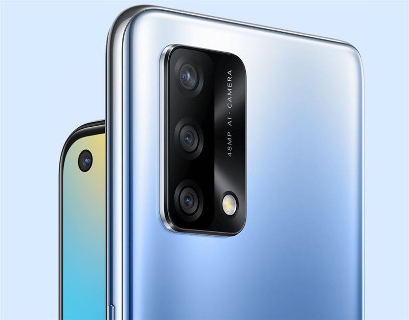 Cụm 3 camera trên OPPO F19 với điểm nhấn là cảm biến chính 48 MP.