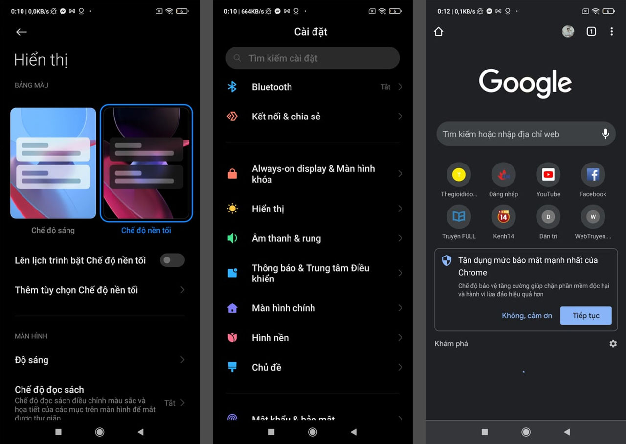 Chế độ tối Dark Mode trên MIUI của Xiaomi