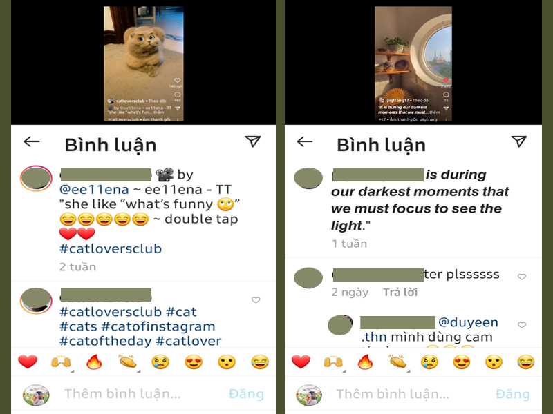 Instagram Reels cũng hỗ trợ 'thả tim', bình luận và các công cụ cần thiết khác