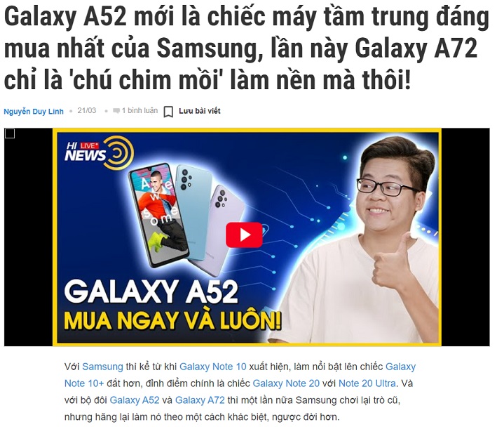 Galaxy A52, A72 và câu chuyện người dùng Việt đã không mua smartphone thì thôi chứ đã chơi là chơi tới nóc!