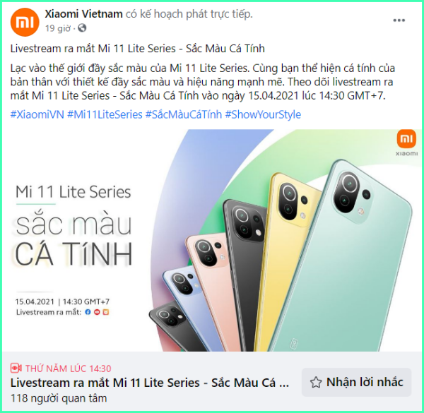 Xiaomi xác nhận thời điểm livestream ra mắt Mi 11 Lite Series - Sắc Màu Cá Tính tại Việt Nam