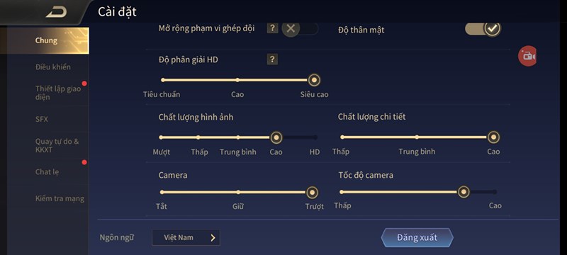 Thiết lập cấu hình Liên Quân Mobile Thiết lập cấu hình Liên Quân Mobile