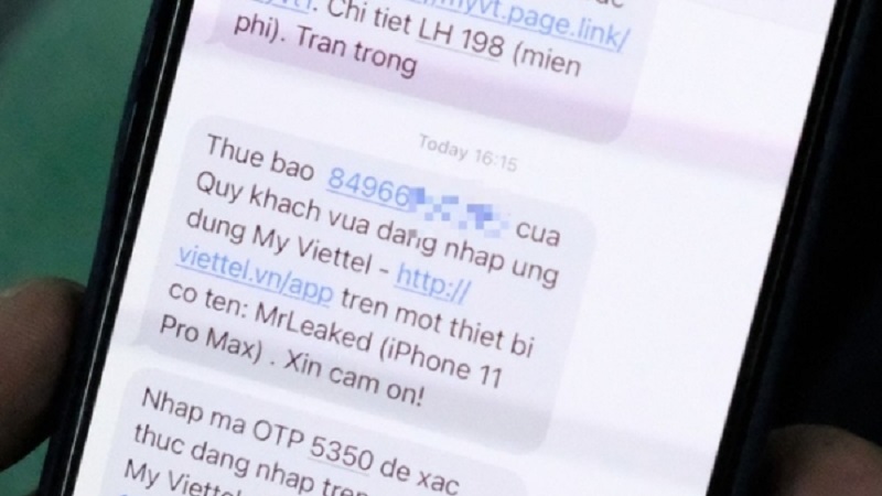 Đại diện Viettel nói gì về tin nhắn báo đăng nhập vào My Viettel? 