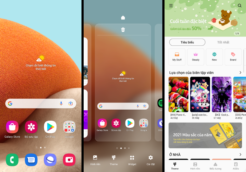 Cách để vào Galaxy Themes trên chiếc smartphone Galaxy.