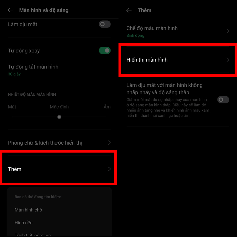 Tùy chỉnh hiển thị camera trước