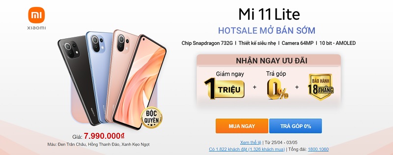 Hotsale mở bán Mi 11 Lite Hotsale mở bán Mi 11 Lite