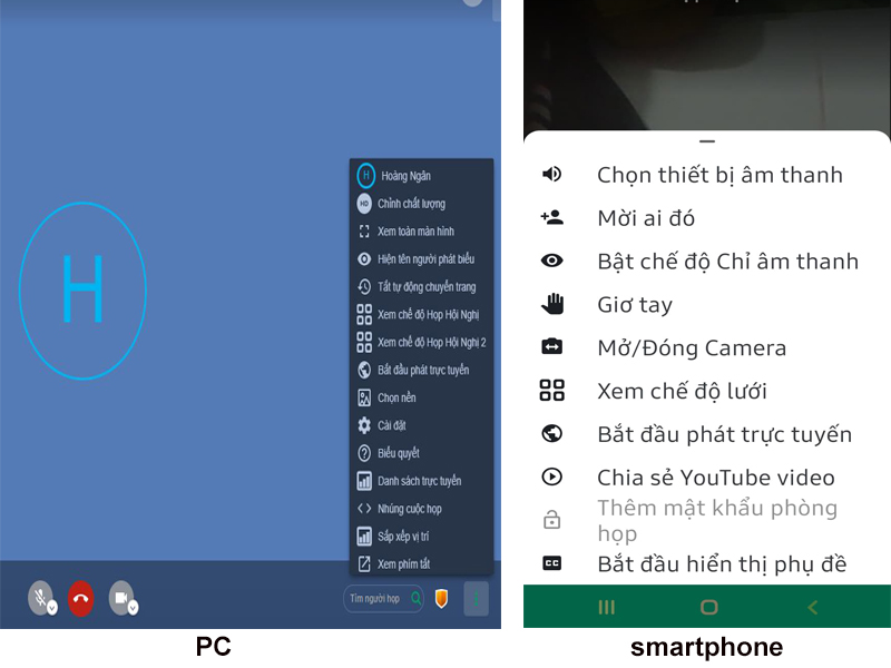 Khi sử dụng trên PC, các tính năng của eMeeting đa dạng hơn rất nhiều so với khi sử dụng trên smartphone