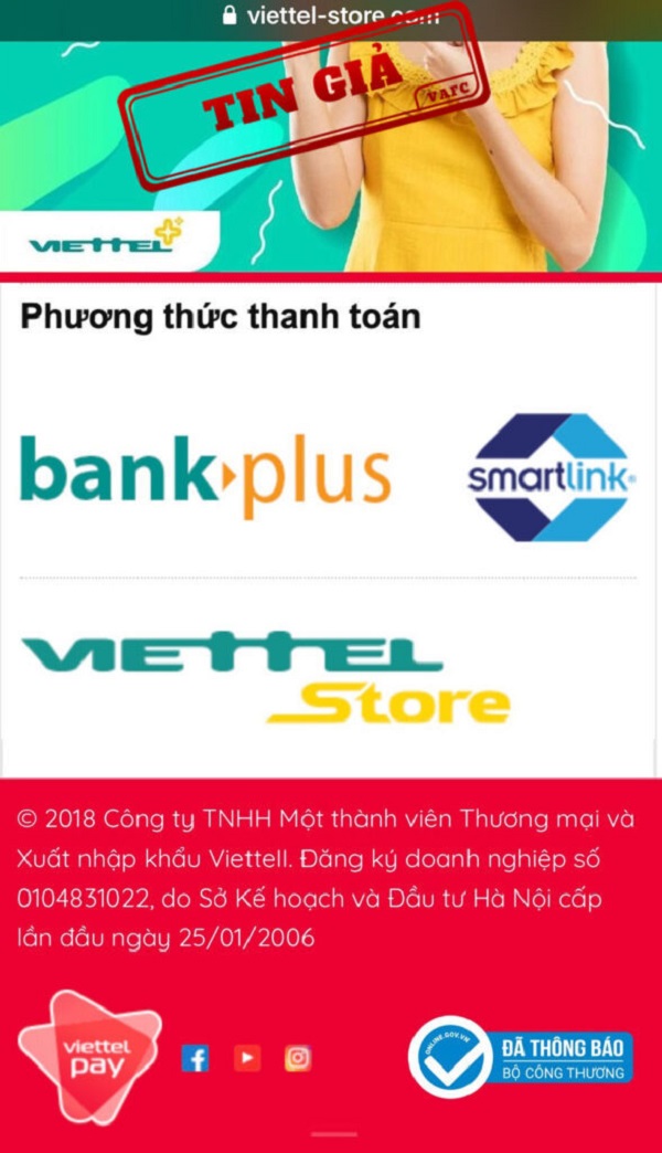 Website giả mạo Viettel rất tinh vi để bán SIM 4G, mọi người cẩn thận