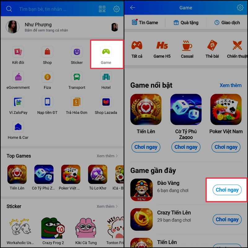 Thỏa thích chơi game trên Zalo không cần tải game về máy - không lo tốn dung lượng máy Thỏa thích chơi game trên Zalo không cần tải game về máy - không lo tốn dung lượng máy