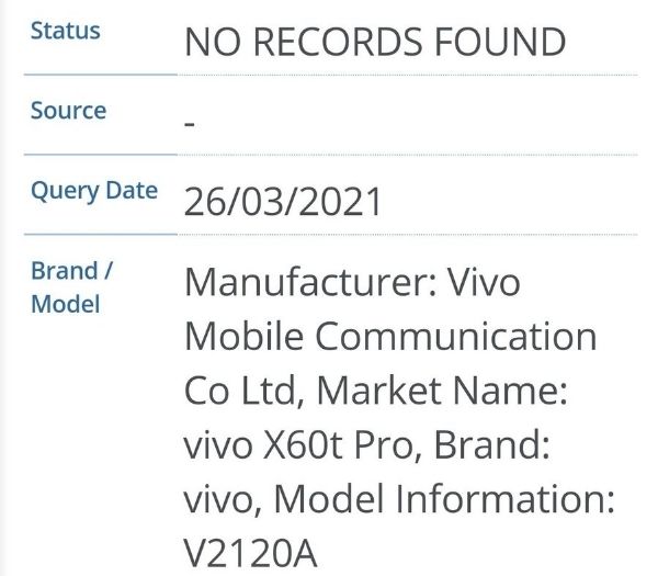 Vivo X60t Pro xuất hiện trên cơ sở dữ liệu IMEI của Ấn Độ