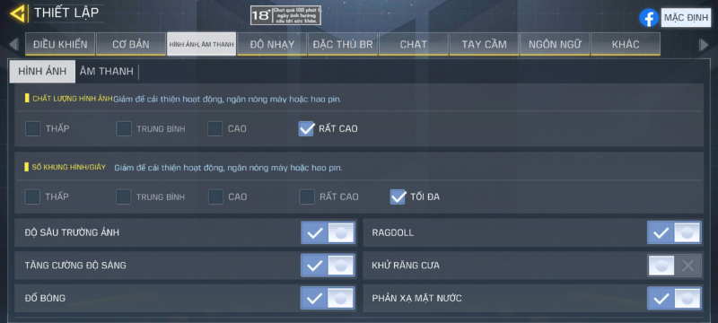 Thiết lập đồ họa trong Call of Duty Mobile mà S10 Lite có thể trải nghiệm được. Thiết lập đồ họa trong Call of Duty Mobile mà S10 Lite có thể trải nghiệm được.