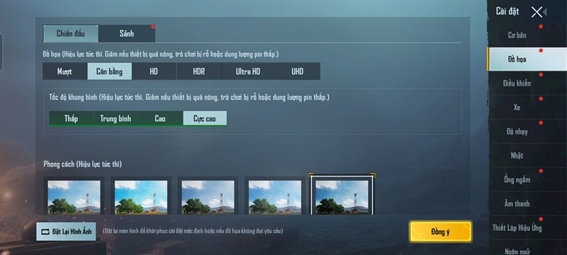Setting game PUBG Mobile trên Realme 8 Setting game PUBG Mobile trên Realme 8