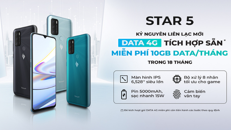 vSIM đi kèm gói DATA đầy hấp dẫn ở thời điểm Vsmart Star 5 ra mắt. (Nguồn: Vsmart).