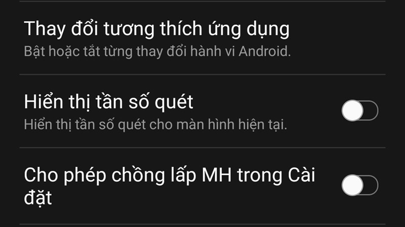 Tùy chọn nhà phát triển Samsung Tùy chọn nhà phát triển Samsung