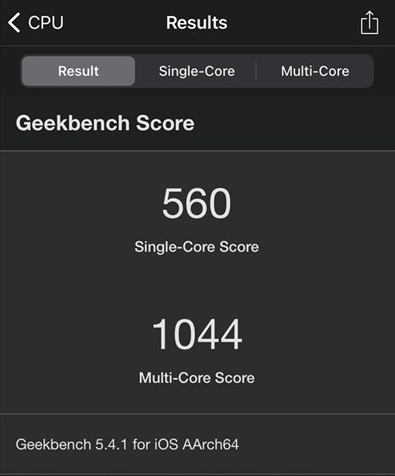 Điểm số của iPhone 6s được đo bằng Geekbench