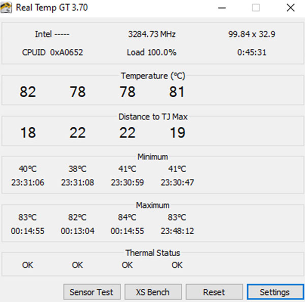 Đo nhiệt độ CPU bằng Real Temp