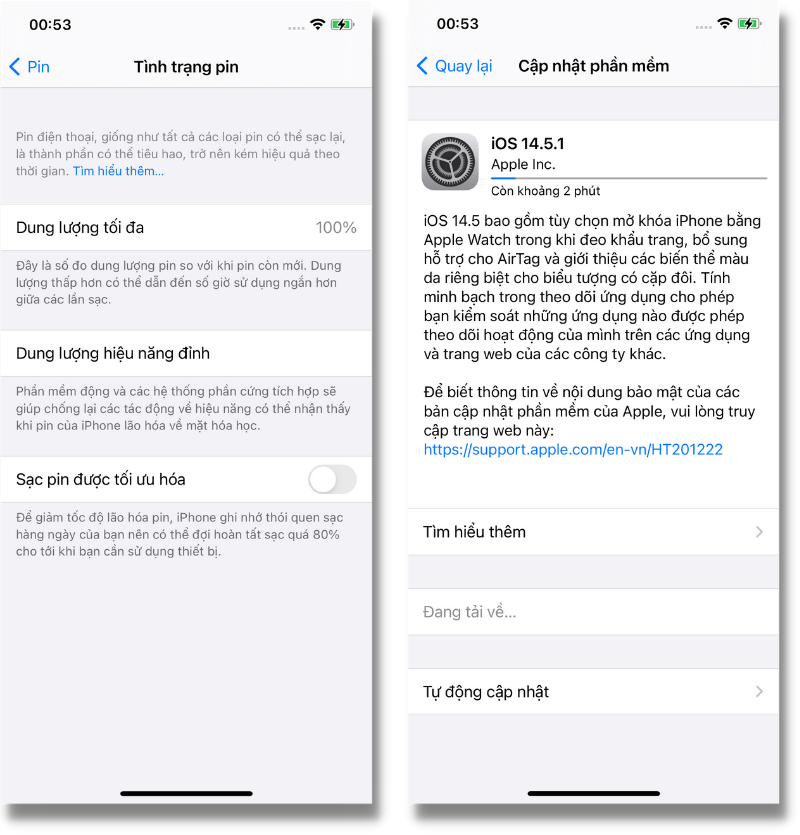Tình trạng pin iPhone 12 của mình trước khi cập nhật iOS 14.5.1. Tình trạng pin iPhone 12 của mình trước khi cập nhật iOS 14.5.1.
