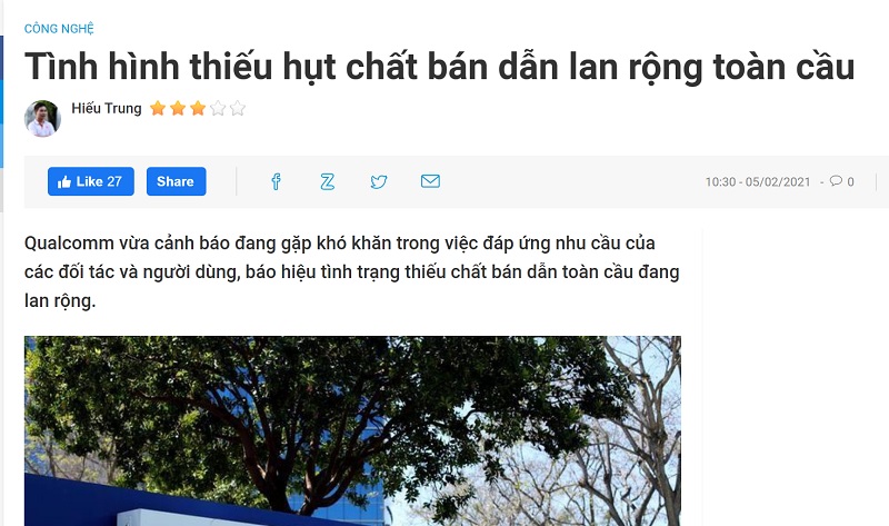 Thiếu hụt ngành bán dẫn