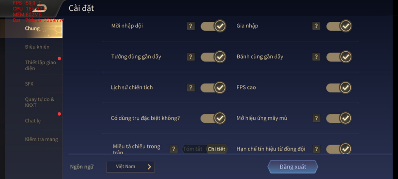 Thiết lập đồ họa trong game Liên Quân Mobile mà...