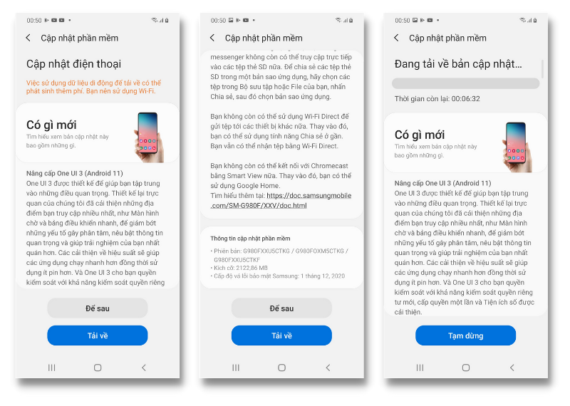 Mình phải mất khoảng hơn 2 tiếng để cập nhật One UI 3.1 cho Galaxy S20 vì...