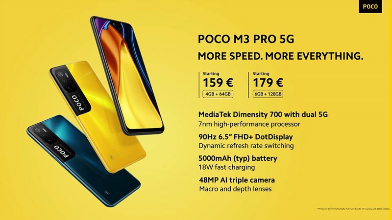 Giá bán của POCO M3 Pro 5G Giá bán của POCO M3 Pro 5G
