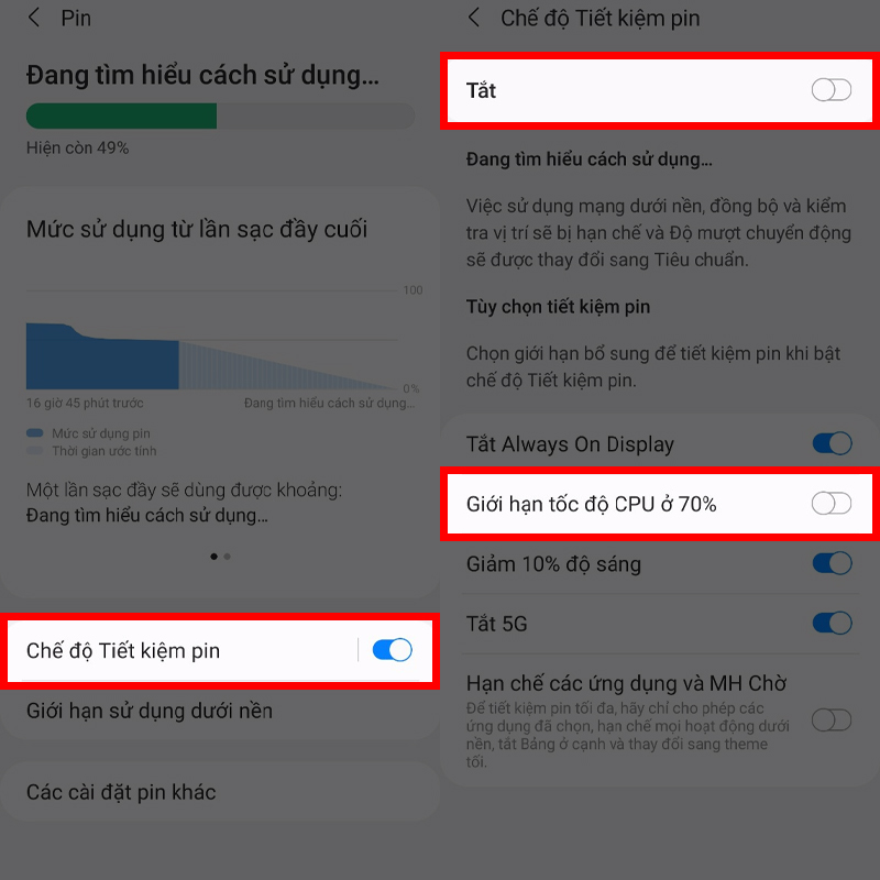 Bỏ giới hạn CPU khi ở chế độ tiết kiệm pin