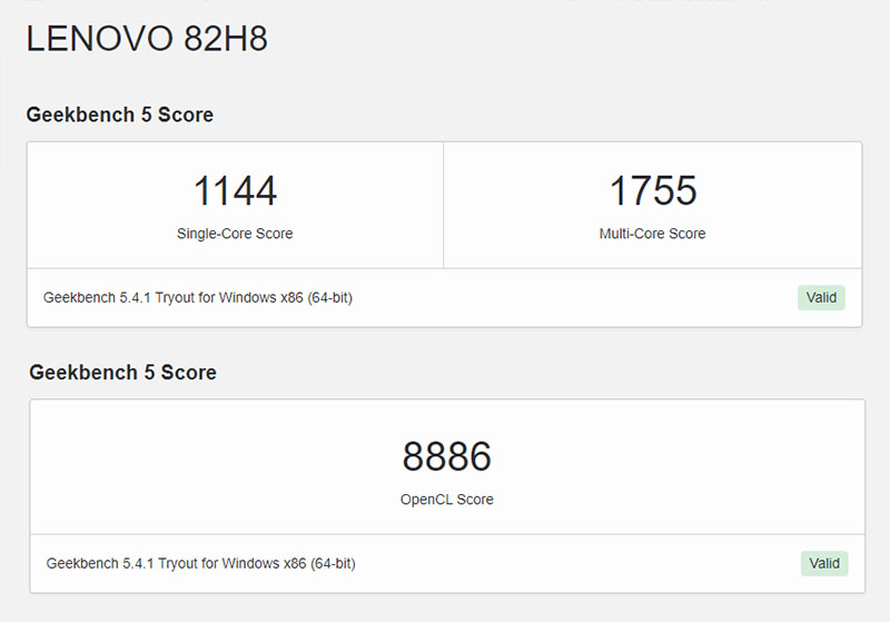 Đo CPU và hiệu năng của Lenovo IdeaPad 3 bằng Geekbench 5 Đo CPU và hiệu năng của Lenovo IdeaPad 3 bằng Geekbench 5