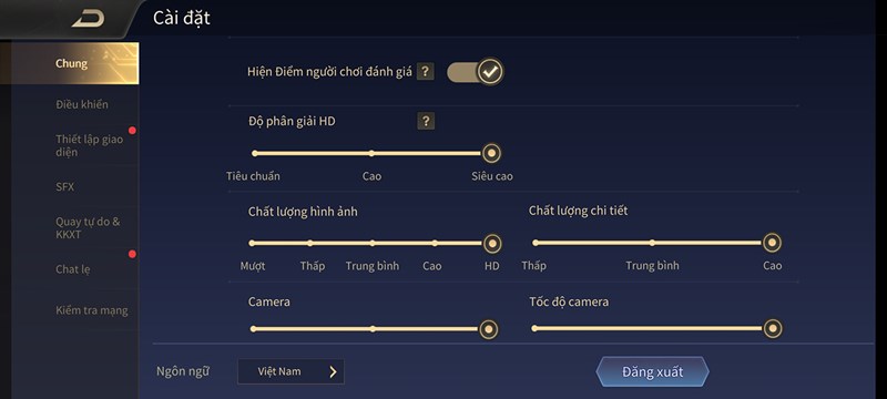 Setting Liên Quân Mobile trên Samsung Galaxy S20 FE Setting Liên Quân Mobile trên Samsung Galaxy S20 FE
