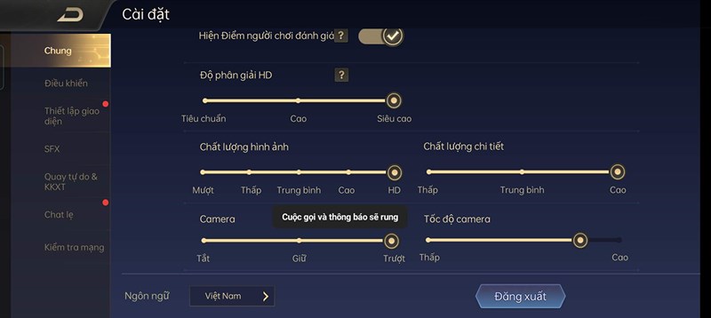 Setting Liên Quân trên OPPO Find X3 Pro 5G