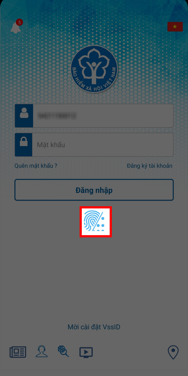 Cách đăng nhập VssID nhanh bằng vân tay