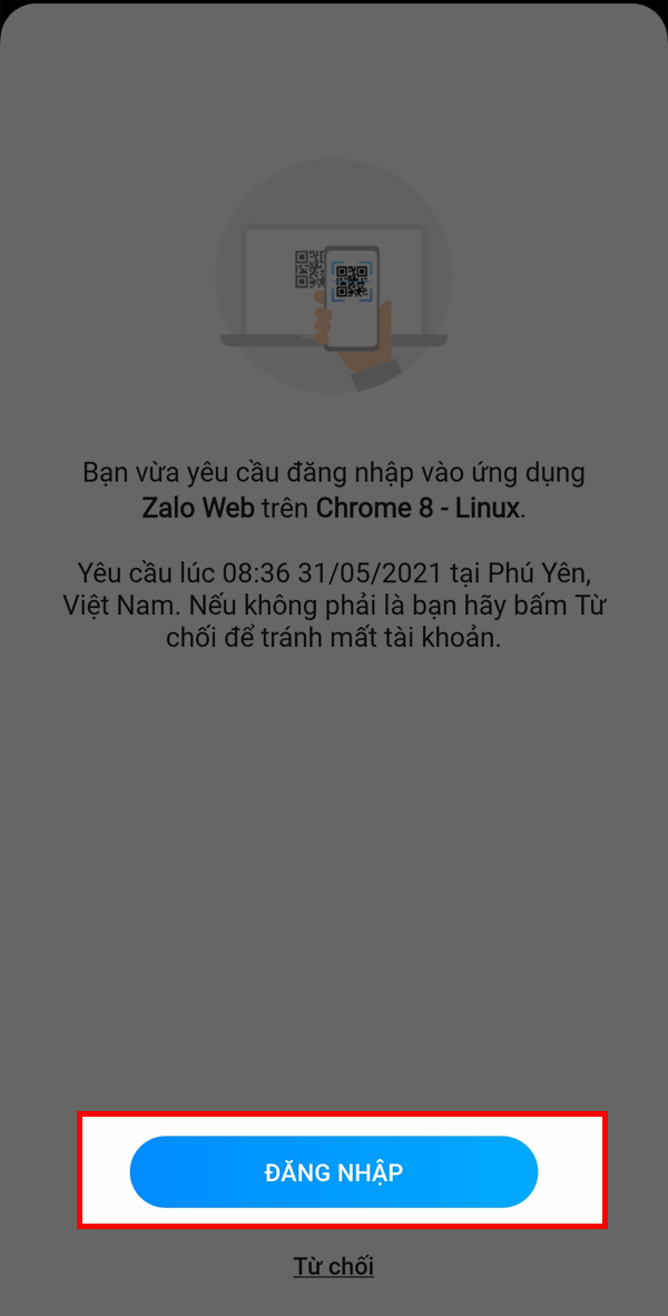 Đăng nhập Zalo Đăng nhập Zalo