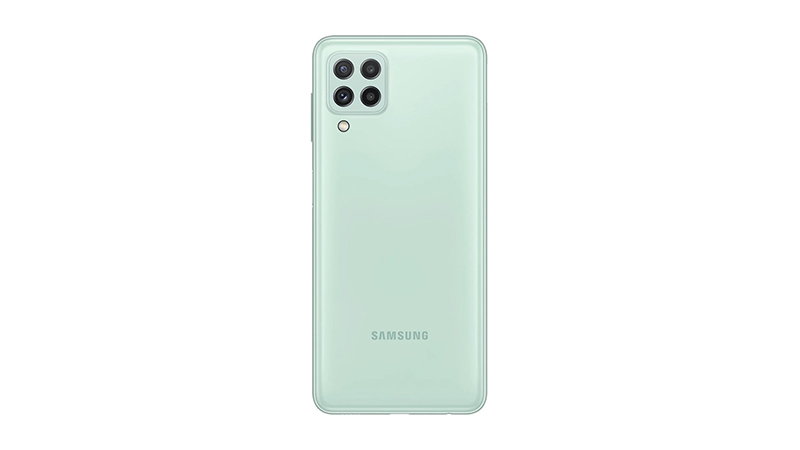 Samsung Galaxy A22 có mặt lưng giả kính và khung viền bằng nhựa cho cảm giác cầm nắm thoải mái Samsung Galaxy A22 có mặt lưng giả kính và khung viền bằng nhựa cho cảm giác cầm nắm thoải mái