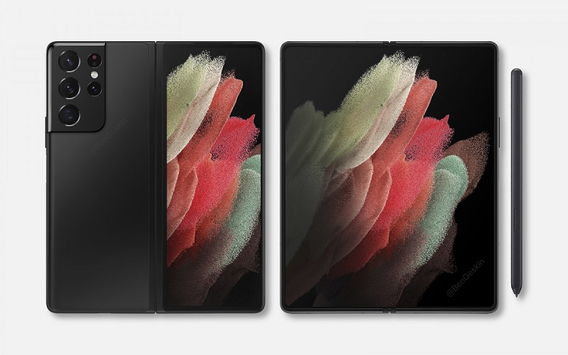 Ảnh render của Galaxy Z Fold 3 Ảnh render của Galaxy Z Fold 3