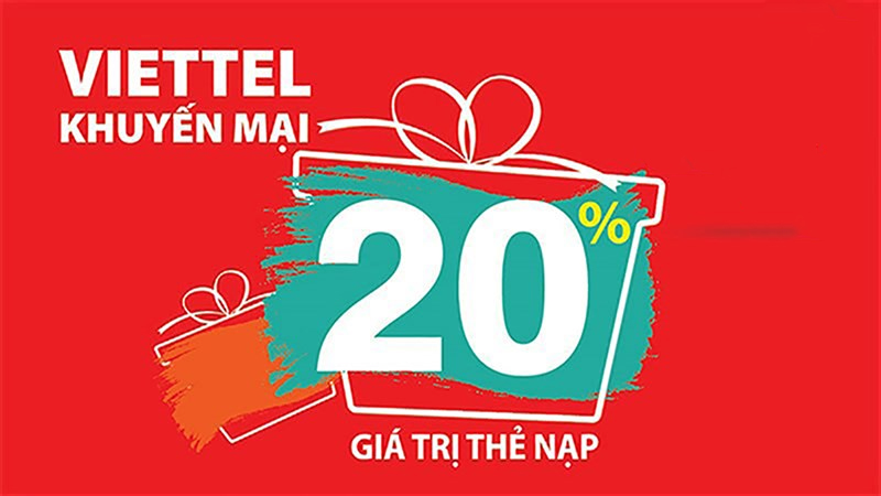 Chỉ hôm nay: Mua thẻ cào Viettel nhận khuyến mãi 20% giá trị thẻ nạp