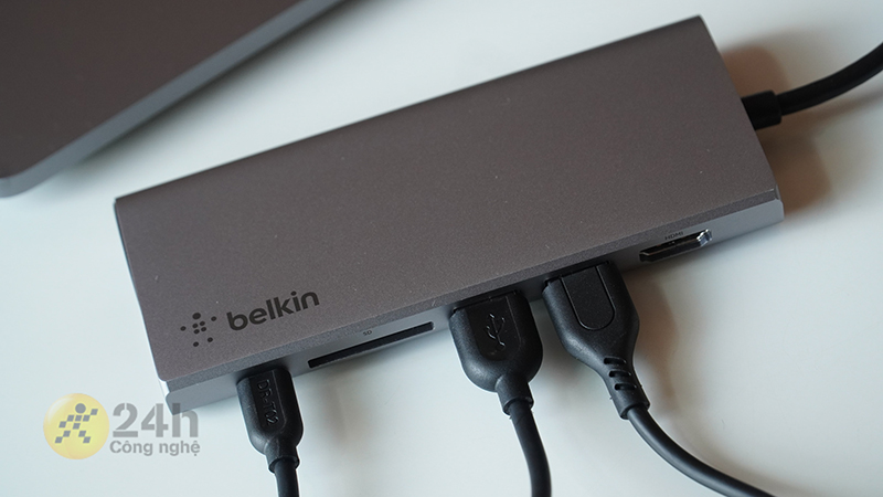 HUB USB Type-C 6 in 1 của Belkin hỗ trợ sạc qua cổng USB Type-C Power Delivery với công suất là 60W.