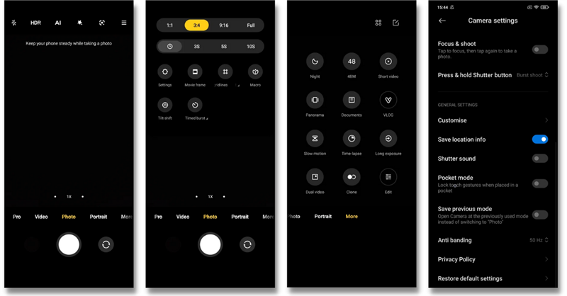 Chúng ta có khá nhiều tuỳ chọn chức năng chụp ảnh với POCO M3 Pro 5G. Nguồn: Root Nation. Chúng ta có khá nhiều tuỳ chọn chức năng chụp ảnh với POCO M3 Pro 5G. Nguồn: Root Nation.