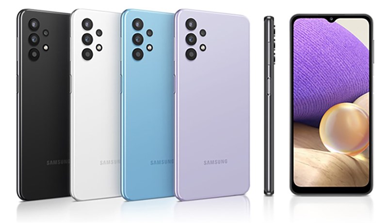 4 tùy chọn màu sắc cực kỳ trẻ trung trên Galaxy A32. 4 tùy chọn màu sắc cực kỳ trẻ trung trên Galaxy A32.