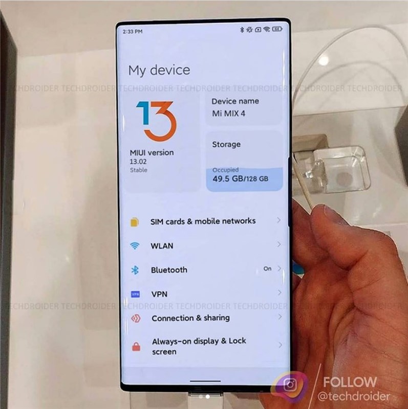 Mi MIX 4 lộ ảnh thực tế: Thiết kế vuông tràn cạnh, MIUI 13 tuyệt đẹp