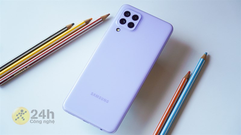 Thiết kế mặt sau của Galaxy A22. Thiết kế mặt sau của Galaxy A22.