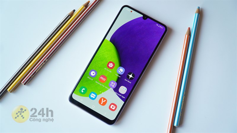Thiết kế mặt trước của Galaxy A22 Thiết kế mặt trước của Galaxy A22