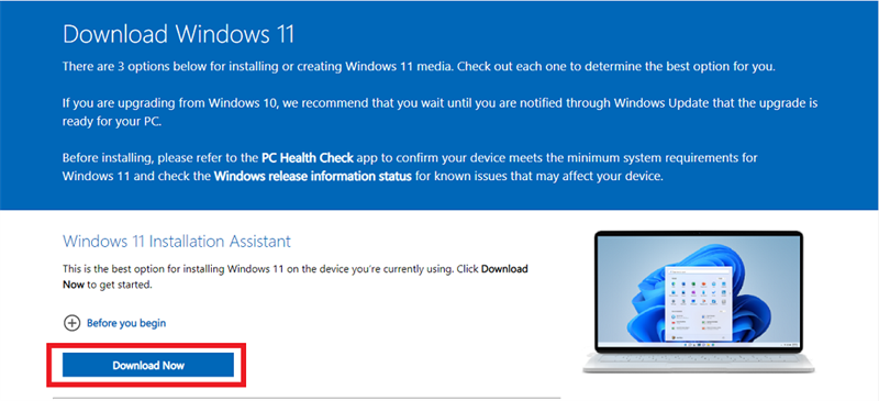 Bạn có thể tải Windows 11 Installation Assistant để cập nhật Windows 11 chính thức.