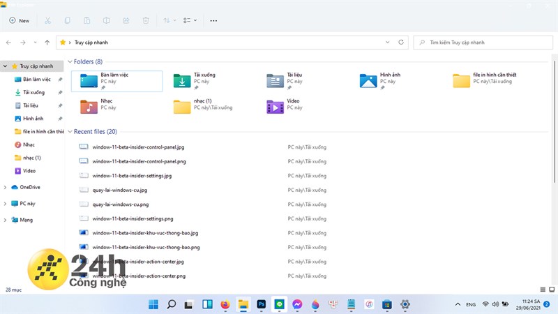 Ở Windows 11 Insider Preview, giao diện của File Explorer nay đã có nhiều màu sắc sặc sỡ hơn