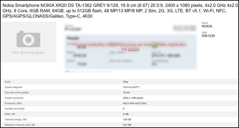 Nokia XR20 lộ thông số kỹ thuật