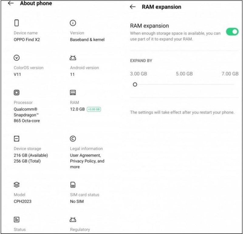 OPPO Find X2 được cập nhật tính năng mở rộng RAM